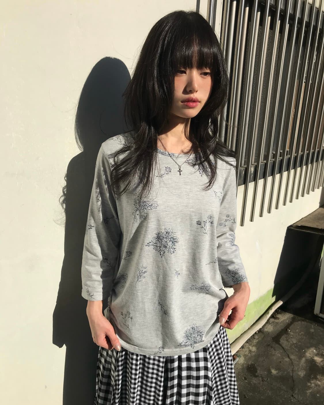 빈티지 그레이 셔링 롱 슬리브 상품이미지1