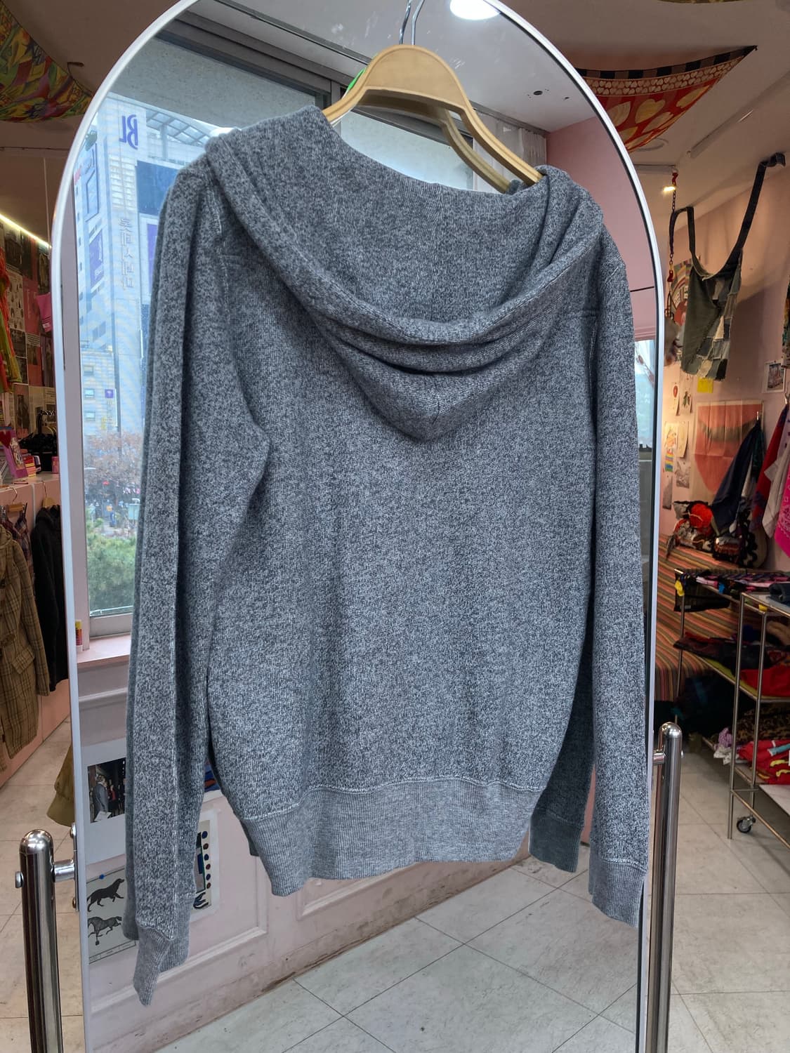 빈티지 그레이 쮸리 후드집업 상품이미지4