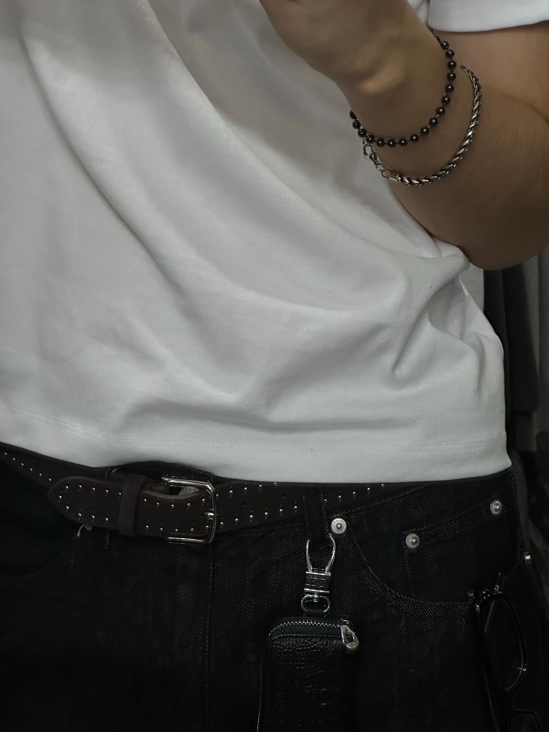 Double stud - 스웨이드 더블 스터드 벨트 상품이미지5