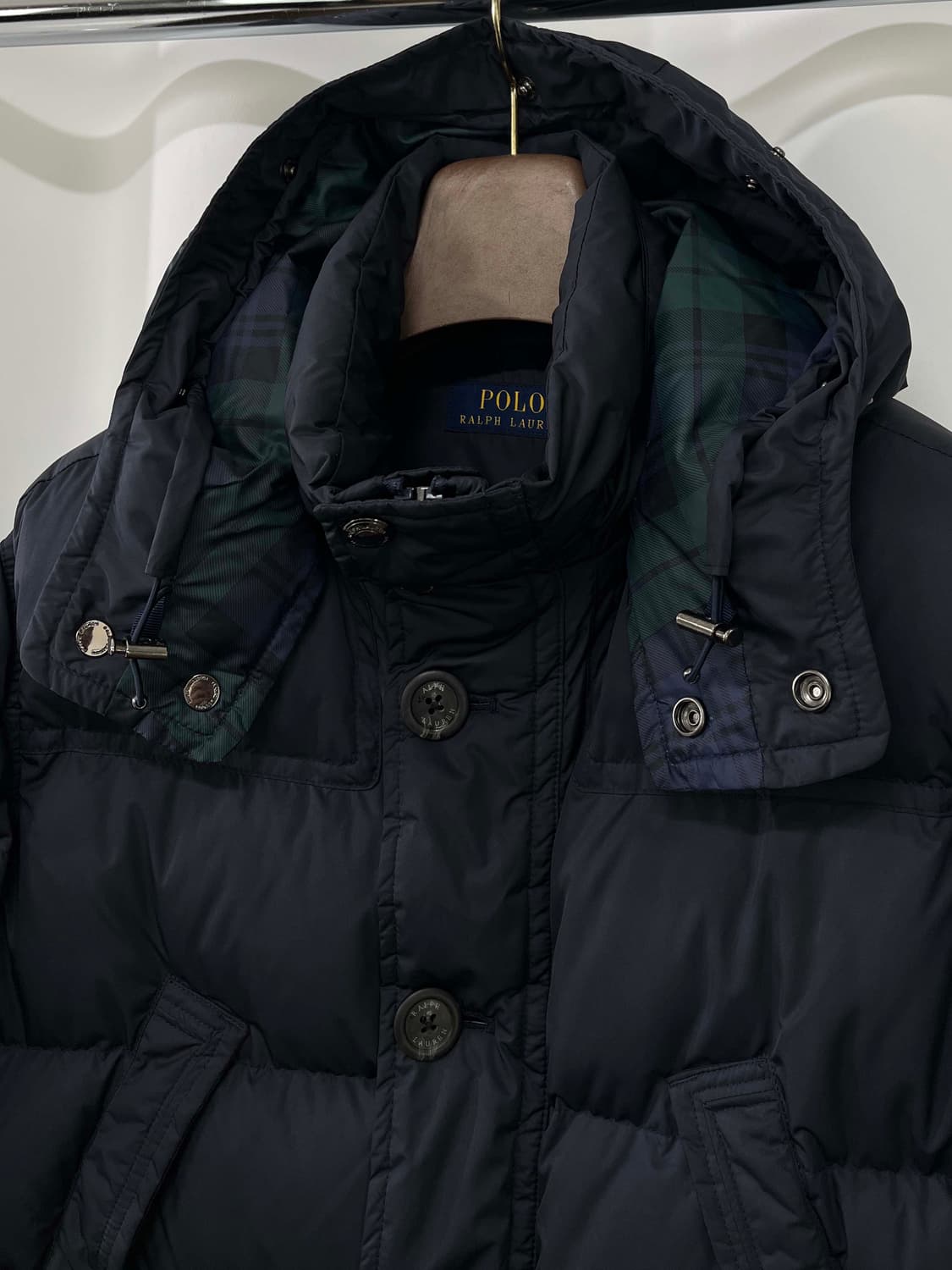 폴로 랄프로렌 쿠키와펜 블랙와치 퀼티드 다운 패딩 카코트 자켓 상품이미지5