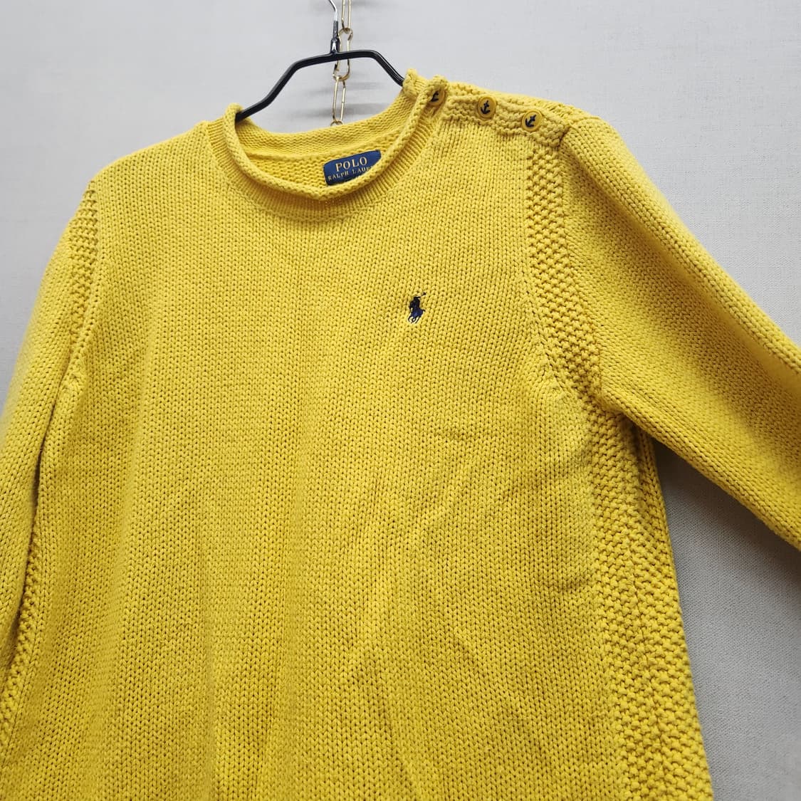 폴로랄프로렌 로고 숄더버튼 코튼 니트 M 상품이미지3