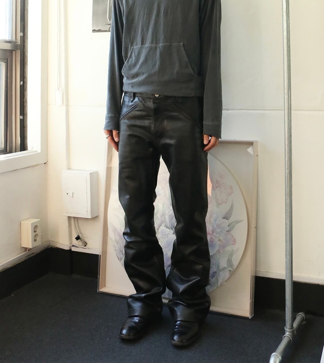  West Ride 버팔로 레더 부츠컷 팬츠 상품이미지1