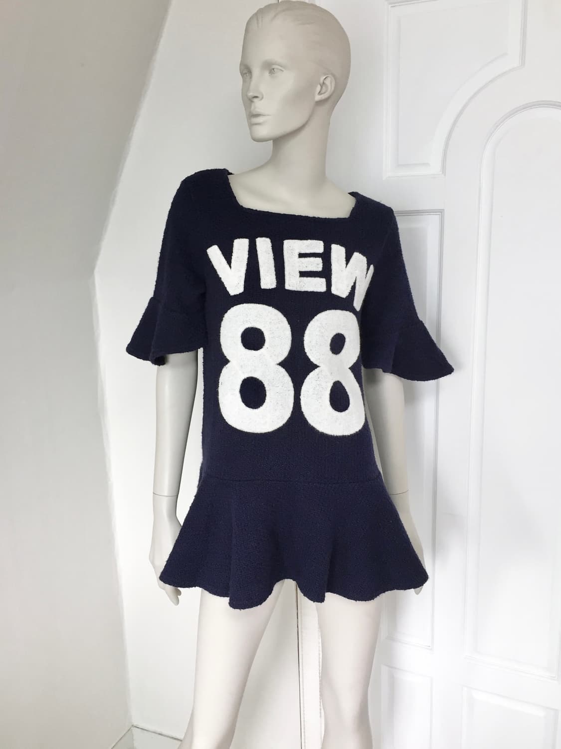88 Bold Lettering Navy Mini Dress 상품이미지1