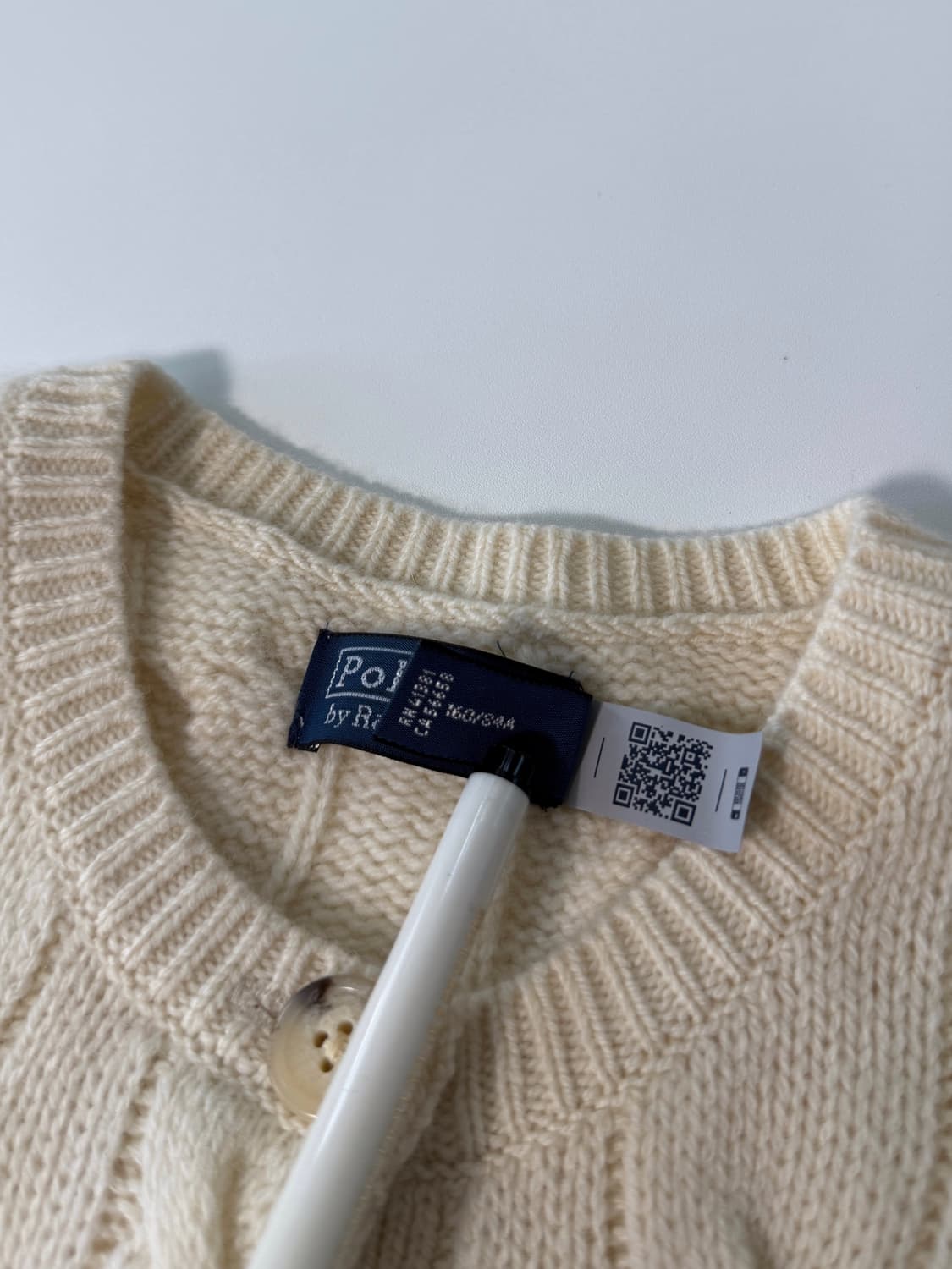 폴로 랄프로렌 신형 QR 캐시미어 울 아이보리 가디건 상품이미지7
