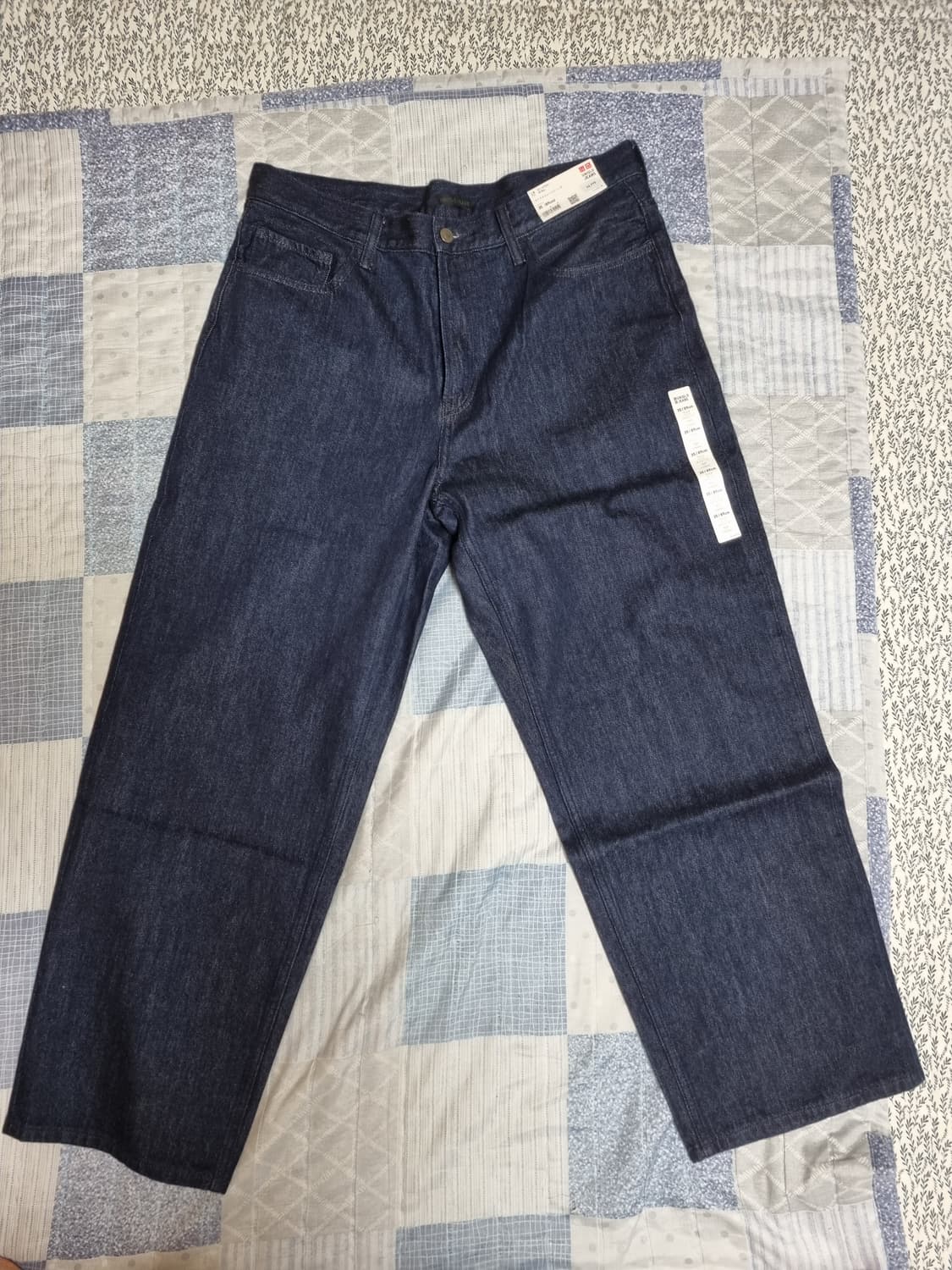 유니클로 와이드 스트레이트 진 68블루 새상품  상품이미지2