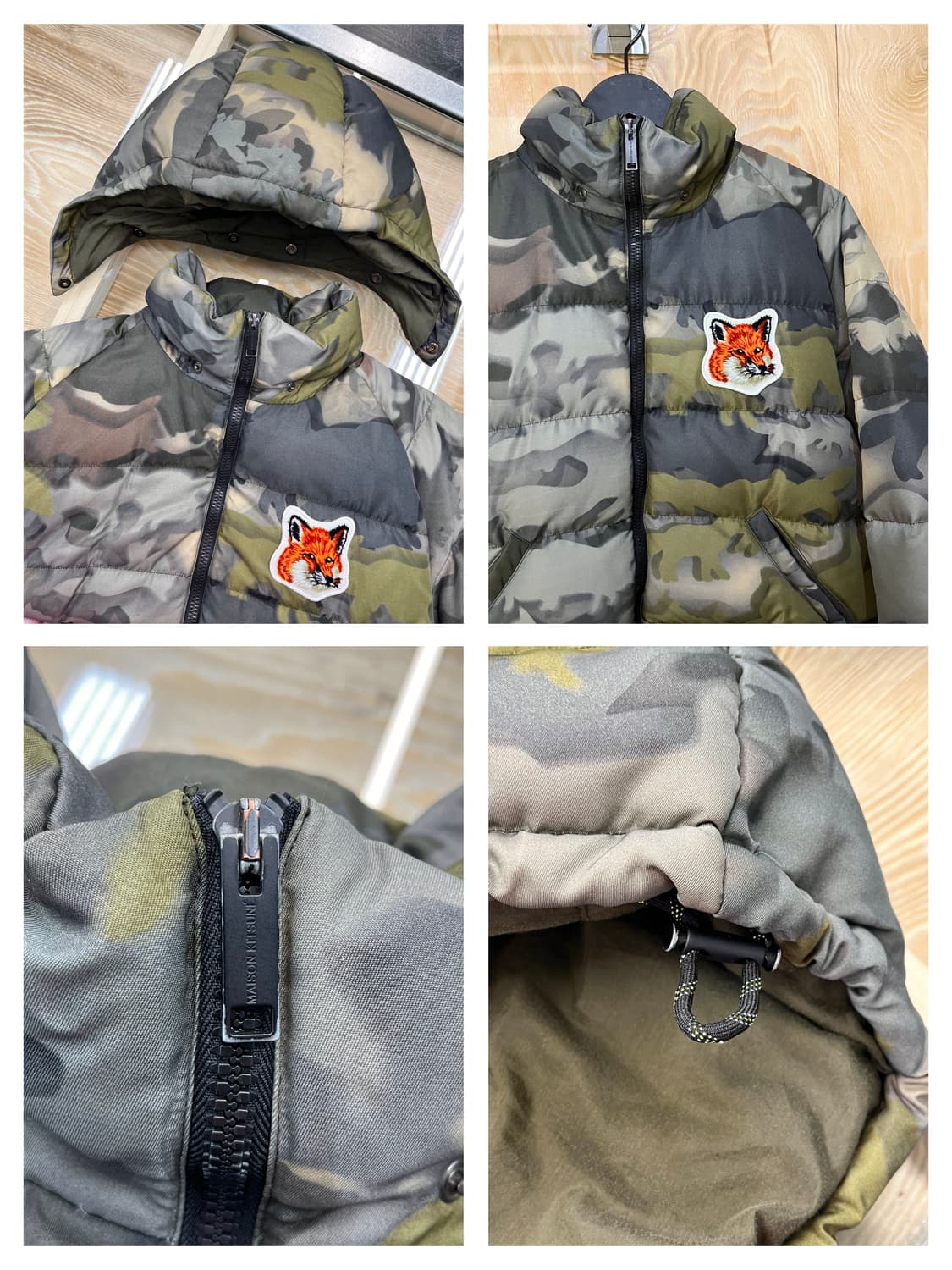 메종키츠네 20a/w 벨벳 폭스 헤드 카모 다운 상품이미지5