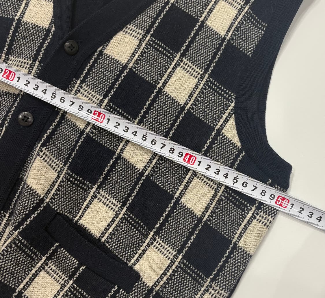 입생로랑 체크 패턴 니트 조끼 베스트 상품이미지6