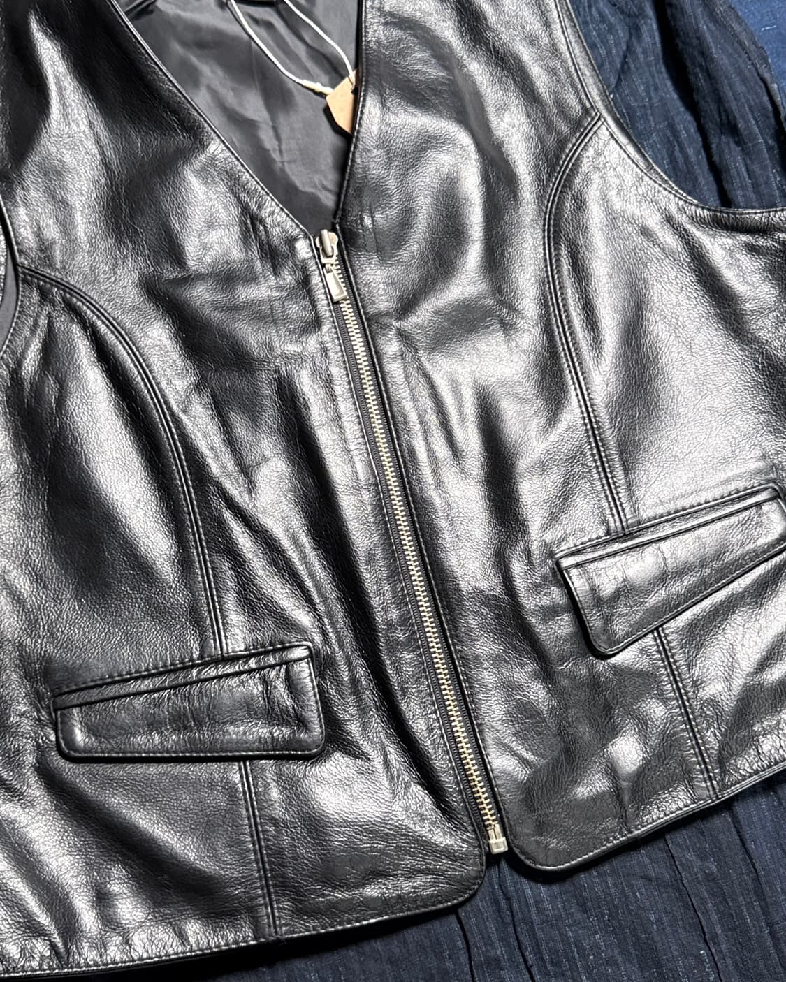 90-00‘s 아이웨이 카우하이드 베스트 XL 상품이미지3