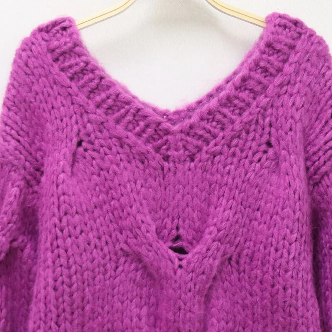 AUNT MARIE'S 핸드메이드 꽈배기 브이넥 니트 62217 상품이미지5