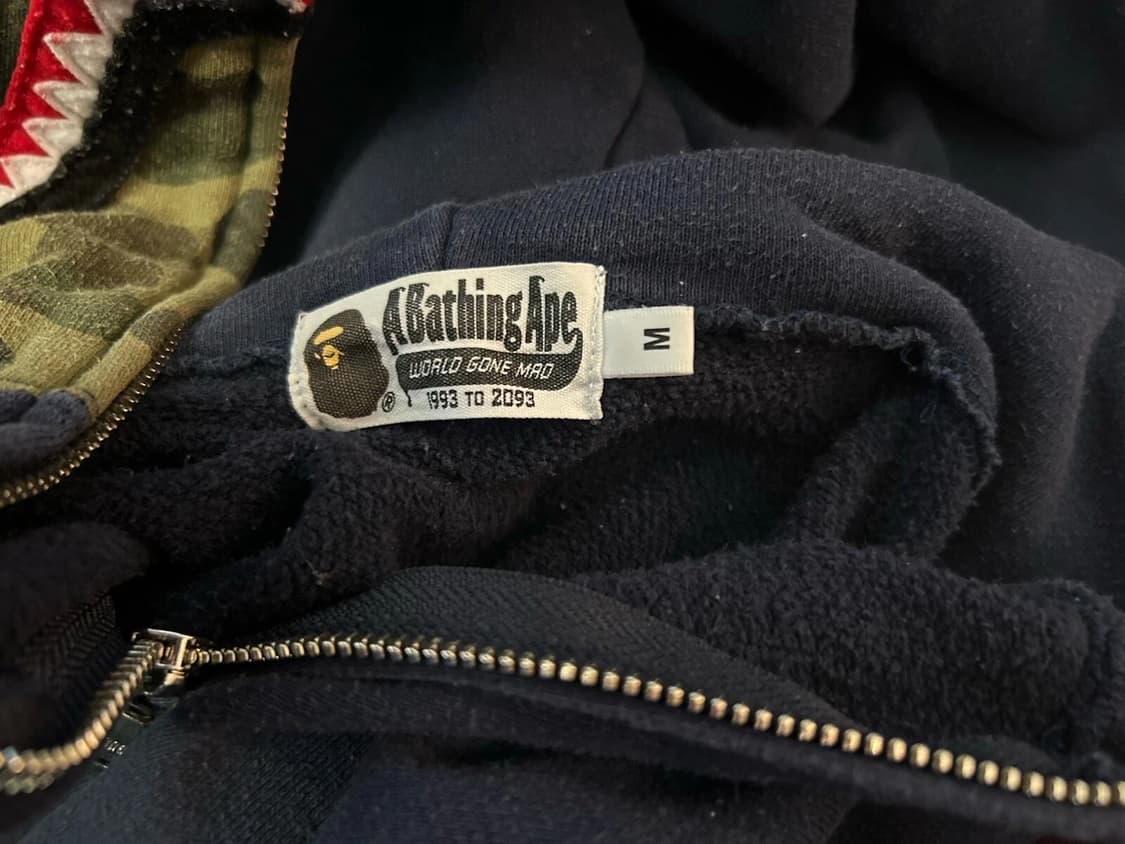 베이프 하프 카모 샤크 후드집업 네이비 그린 상품이미지4