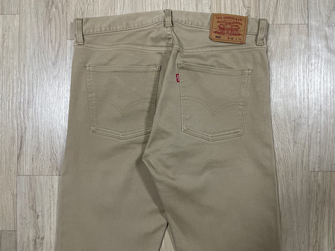 35) 00's 리바이스 재팬 505 베이지 코튼 팬츠 상품이미지8
