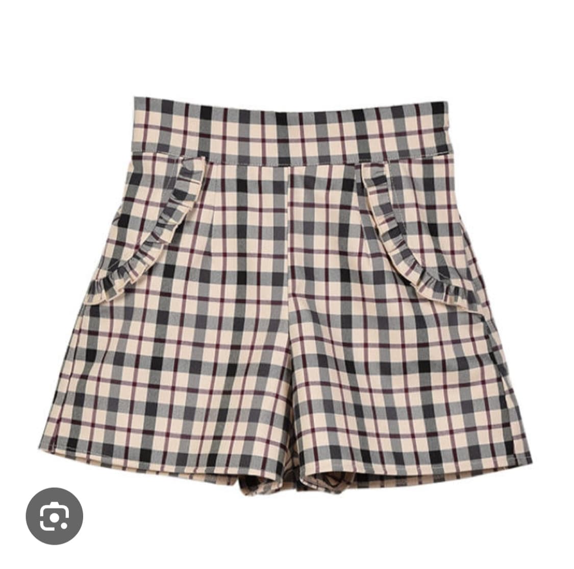 evelyn) 라떼갸루 로리타st 프릴포켓 체크 숏팬츠 상품이미지1