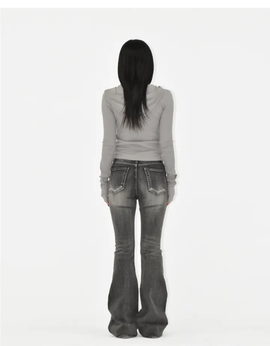 모드니치 ootj 브러쉬 흑청 부츠컷 데님 팬츠 m 상품이미지5