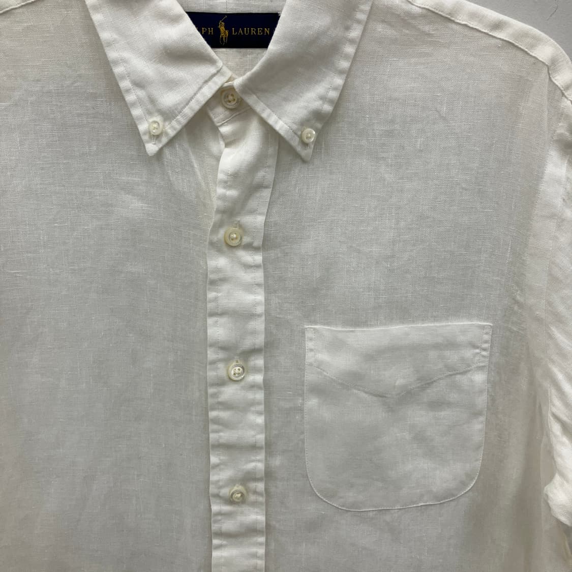 폴로 랄프로렌 화이트 린넨 셔츠 S 상품이미지4