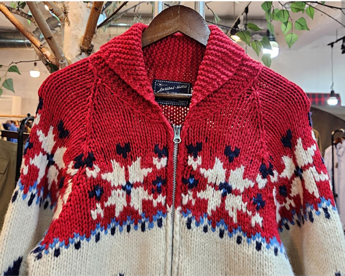 Antibal listic 도톰한 울 눈꽃 스웨터 빈티지 집업 상품이미지2