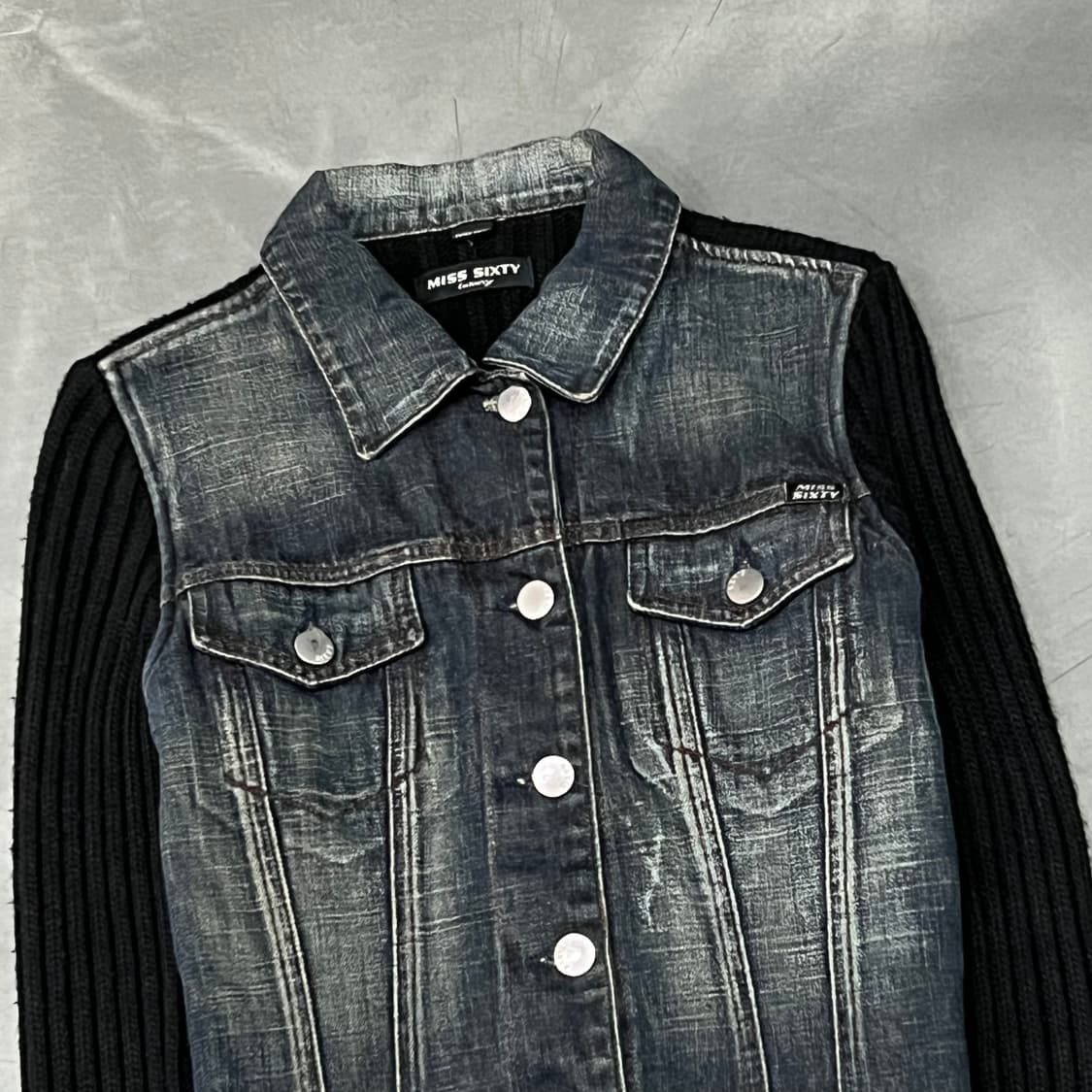  미스식스티 니트 배색 트러커 자켓 y15585 상품이미지3