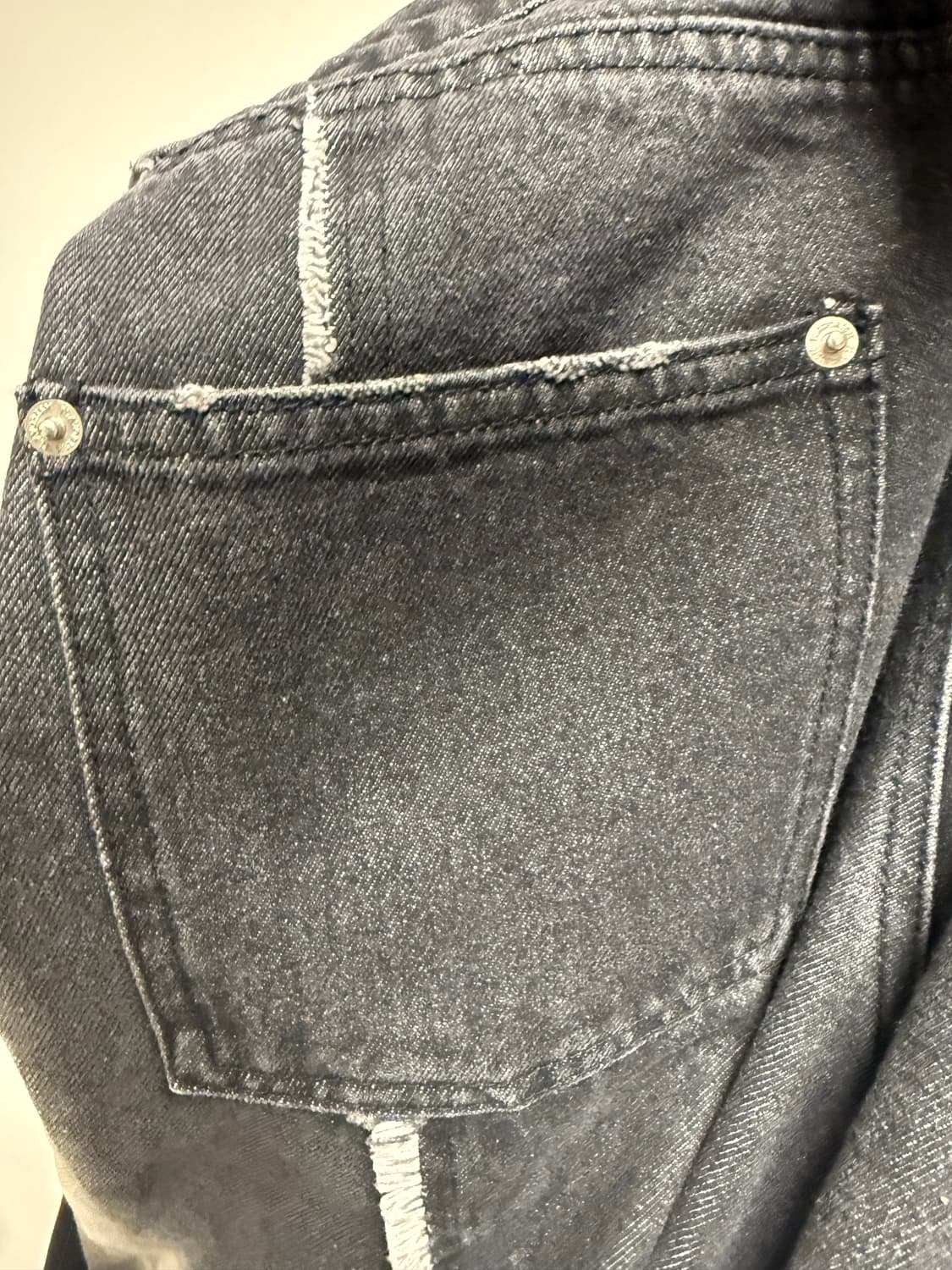 플레이버리즘 컷 오프 블리치 워시드 데님 팬츠 L사이즈 상품이미지8