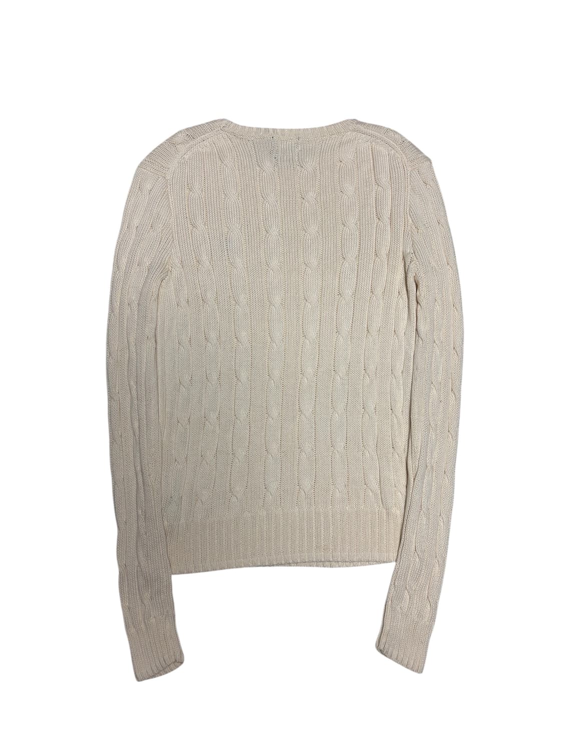 [정품] 폴로 랄프로렌 피마코튼 아이보리 케이블 꽈배기 니트 M 상품이미지2