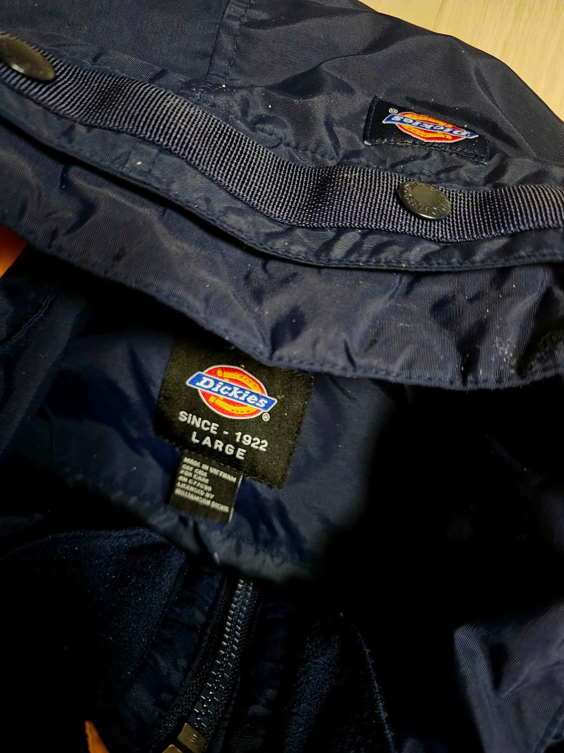 아메카지 워크웨어 디키즈 후드 바람막이 워크 자켓 네이비 L 상품이미지5