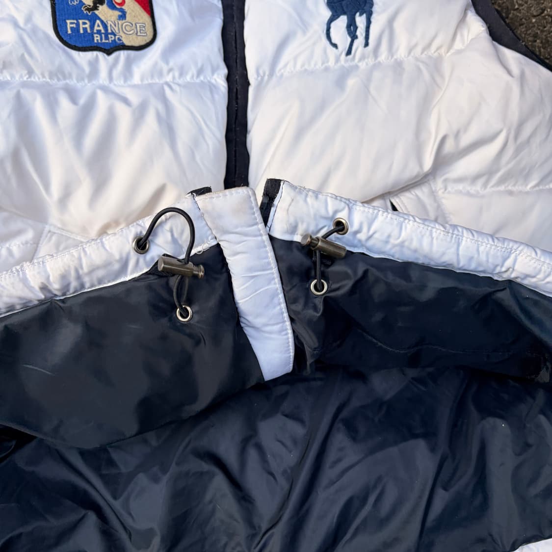 폴로 랄프로렌 화이트 프랑스 빅포니 패딩 조끼 베스트 XL 상품이미지6