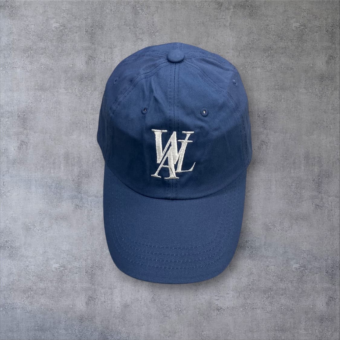 우알롱 블루 컬러 베이직 로고 볼캡 상품이미지1