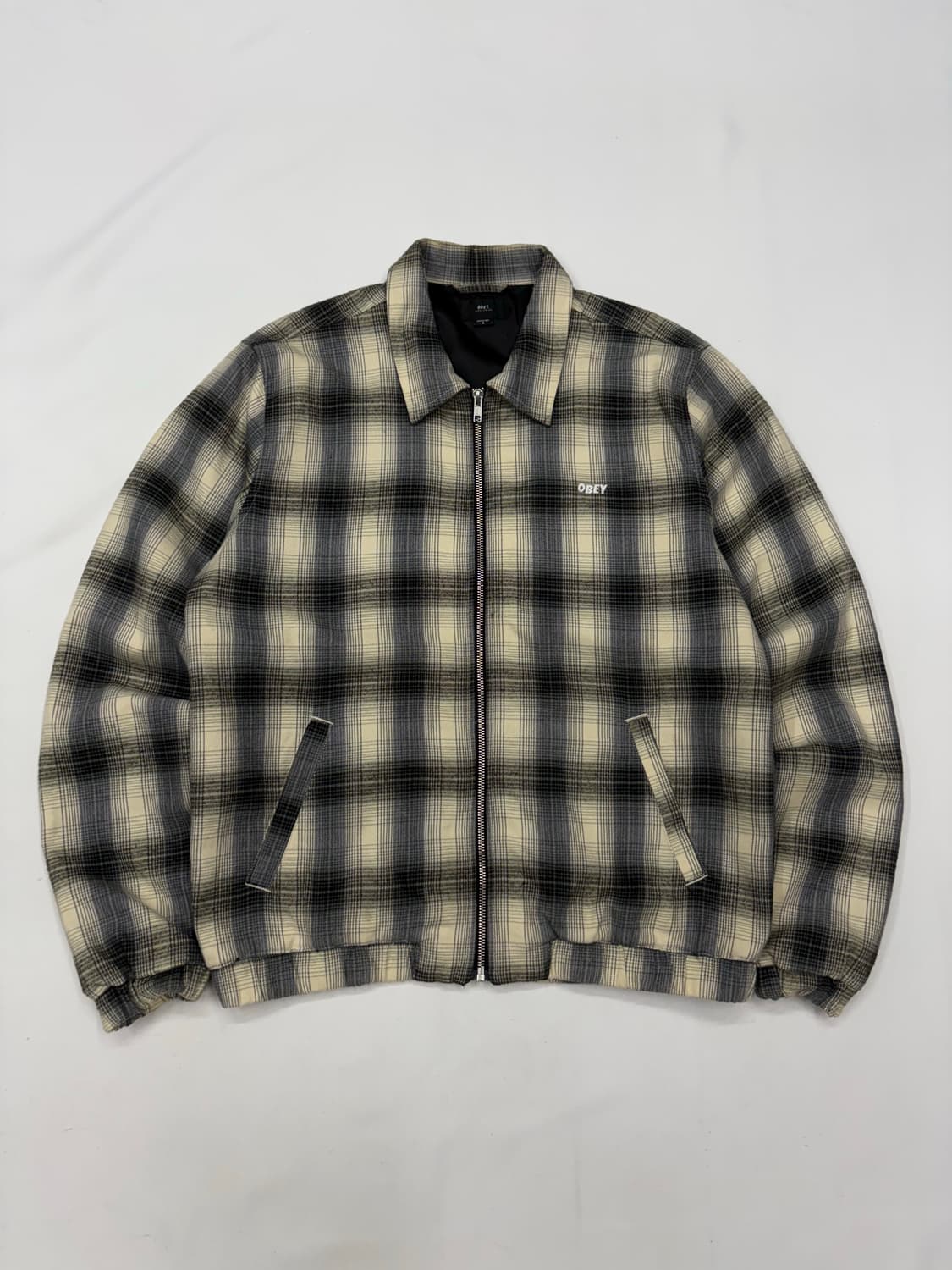Obey 오베이 한정판 플란넬 체크 집업 블루종 자켓 상품이미지1