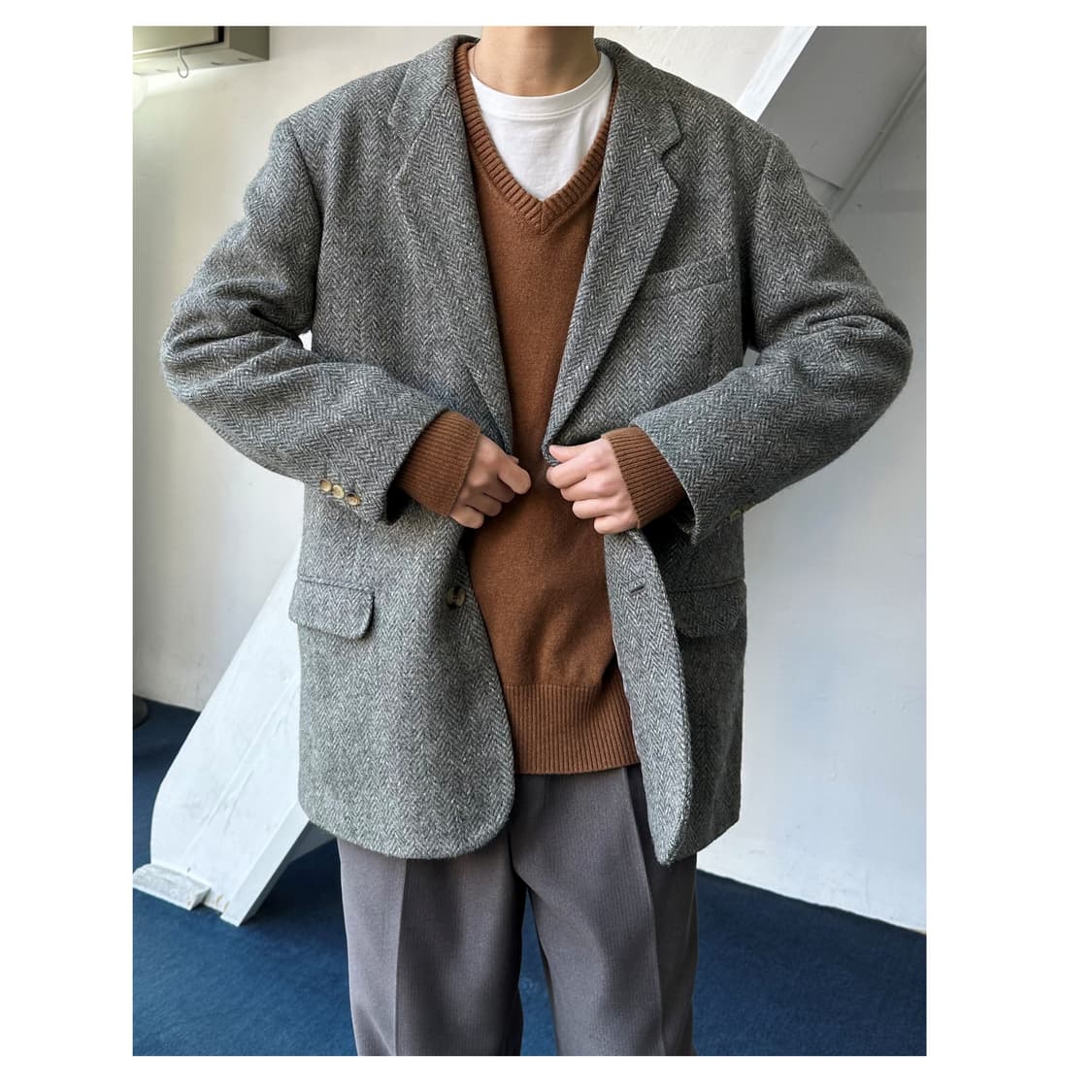 Wool tweed 2B over jacket 상품이미지9