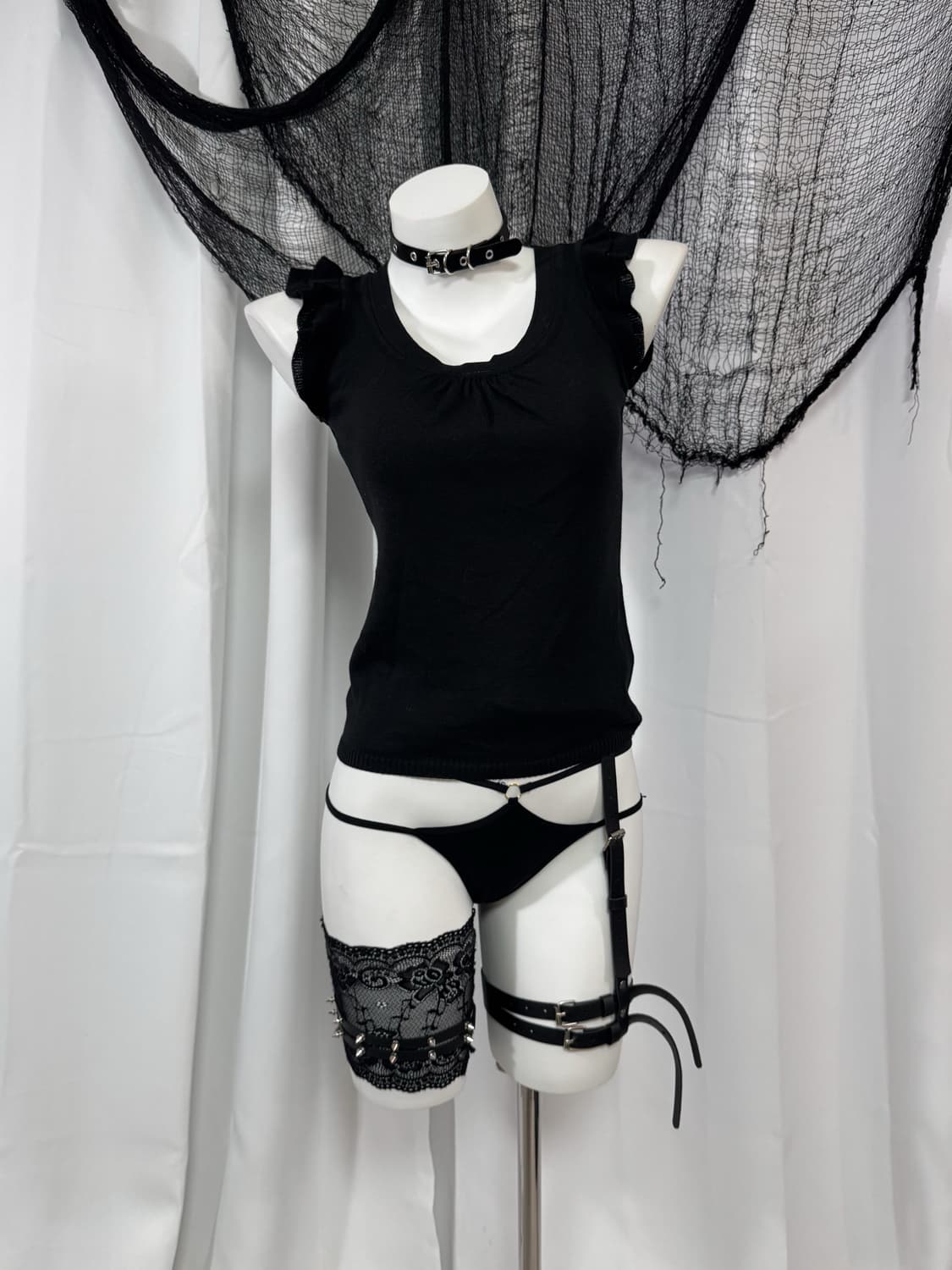 black knit sleevless 상품이미지1