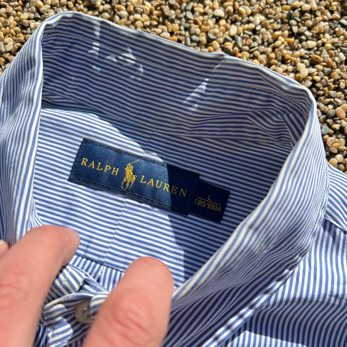 폴로(POLO RalphLauren) 네이비 포니 스트라이프 셔츠 상품이미지4