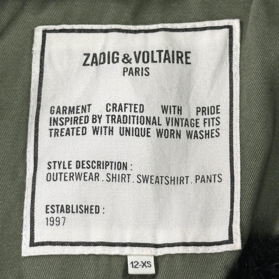 쟈딕앤볼테르 밀리터리 패치 야상 자켓 여성XS 상품이미지7