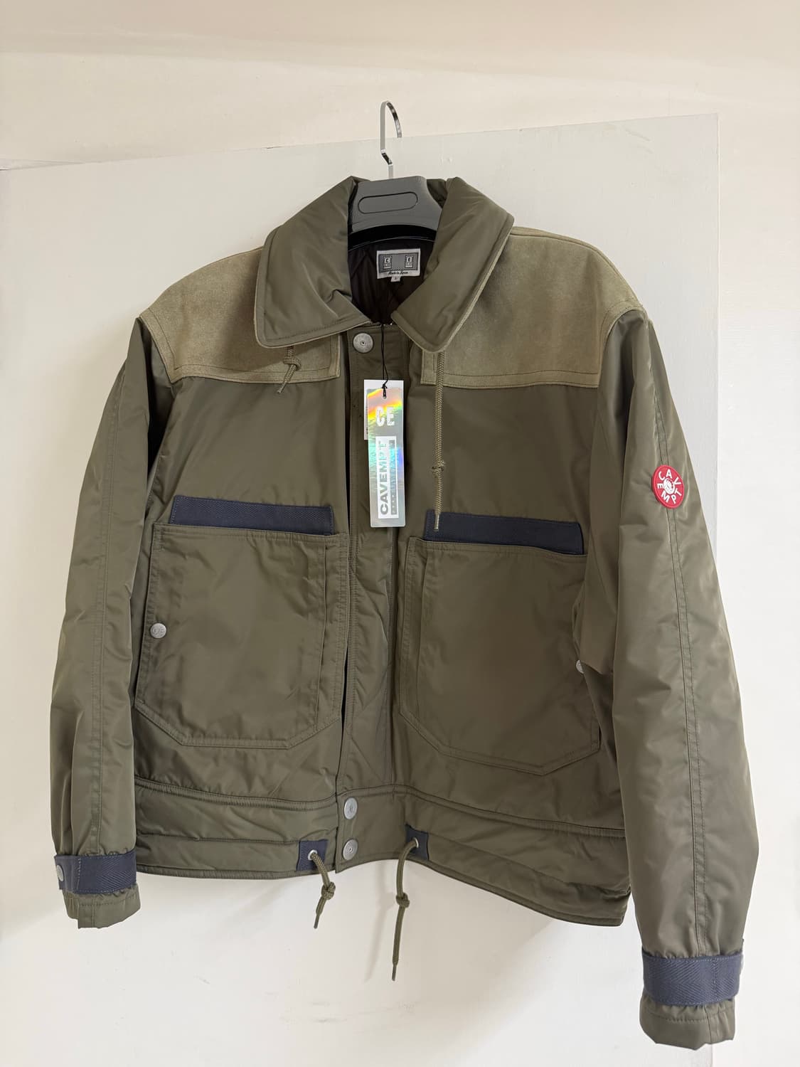 카브엠트 레더 숄더 봄버 자켓 카키 L size 상품이미지1