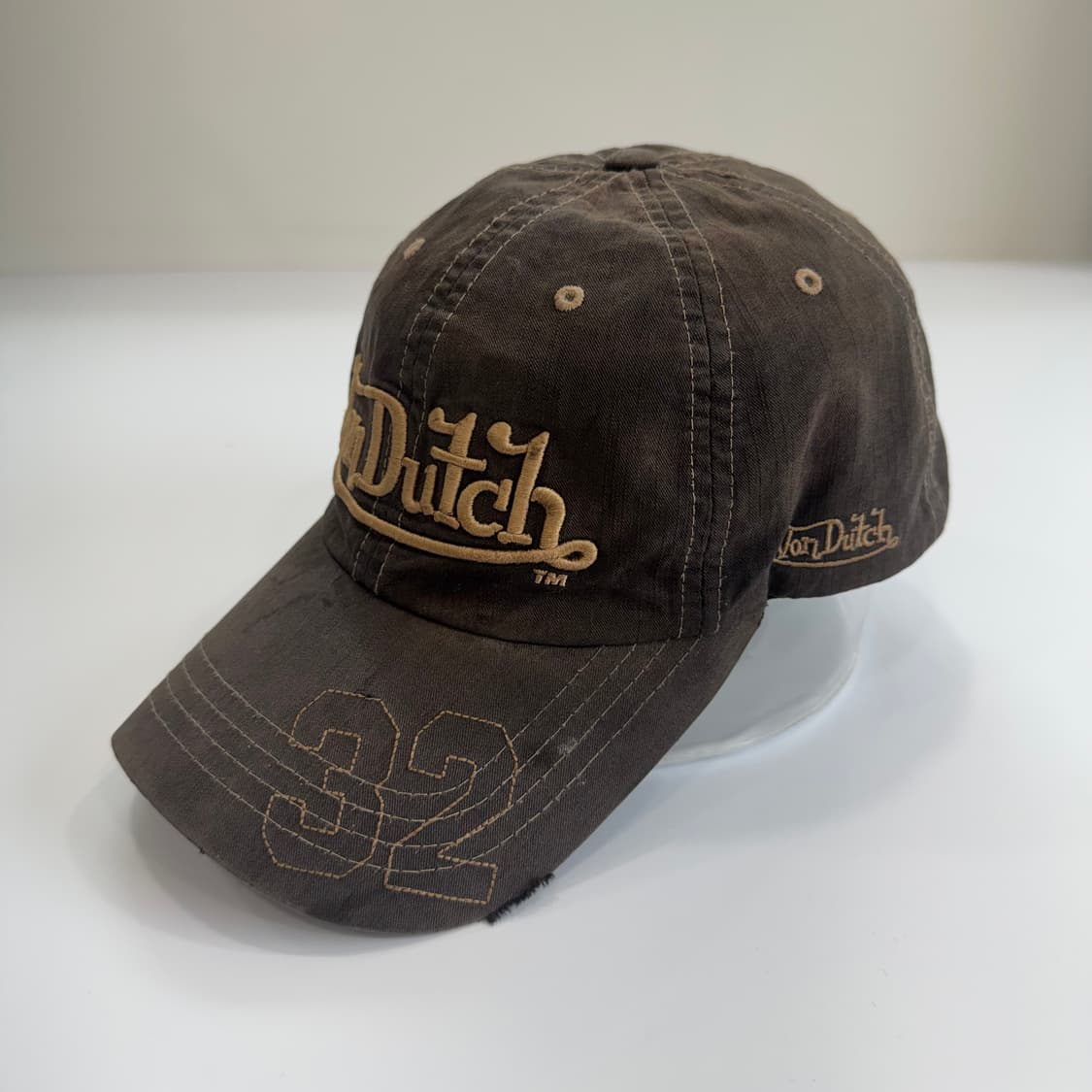 VonDutch 본더치 브라운 스티치 포인트 볼캡 상품이미지4