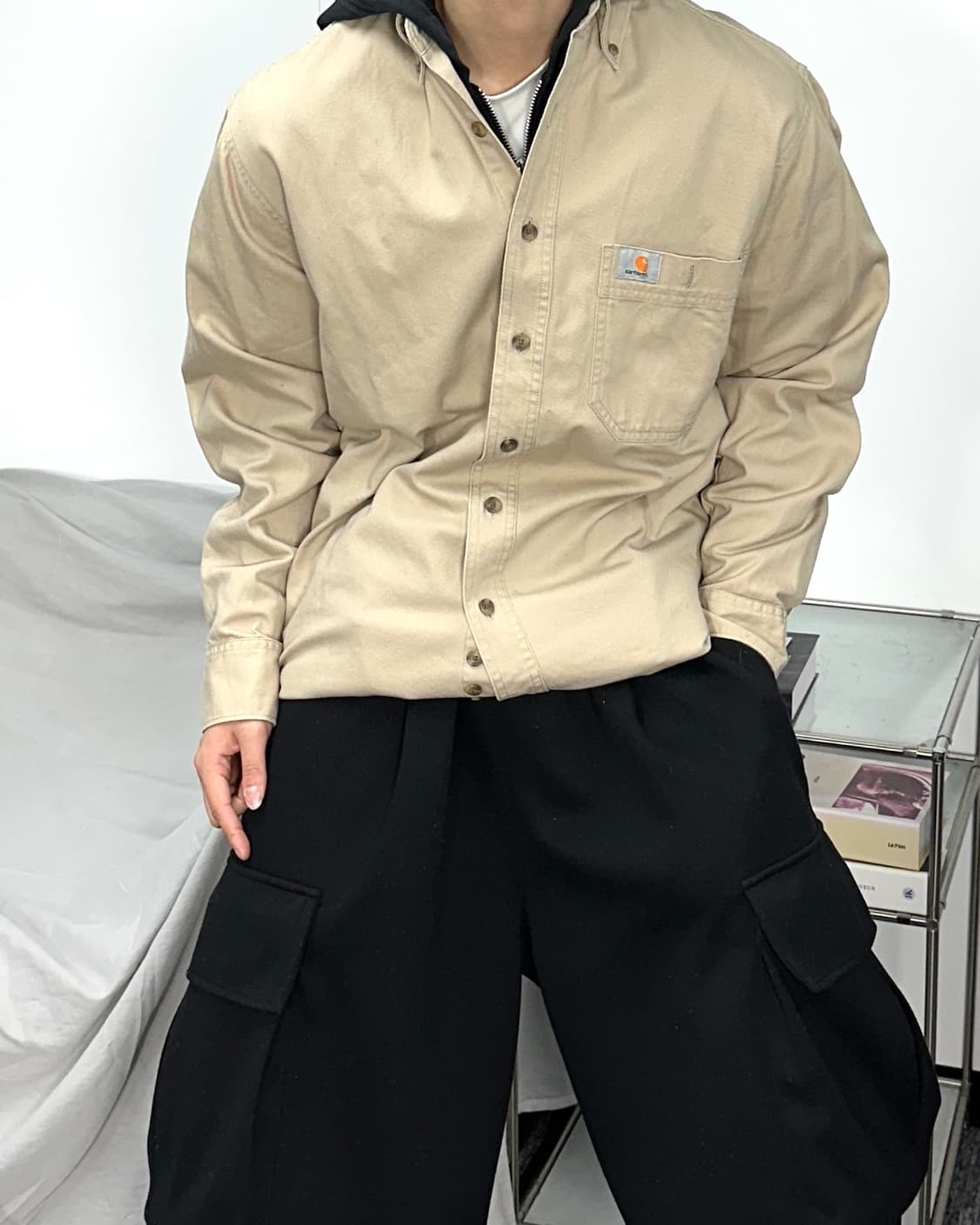 칼하트 베이지 워크 셔츠 M 상품이미지2