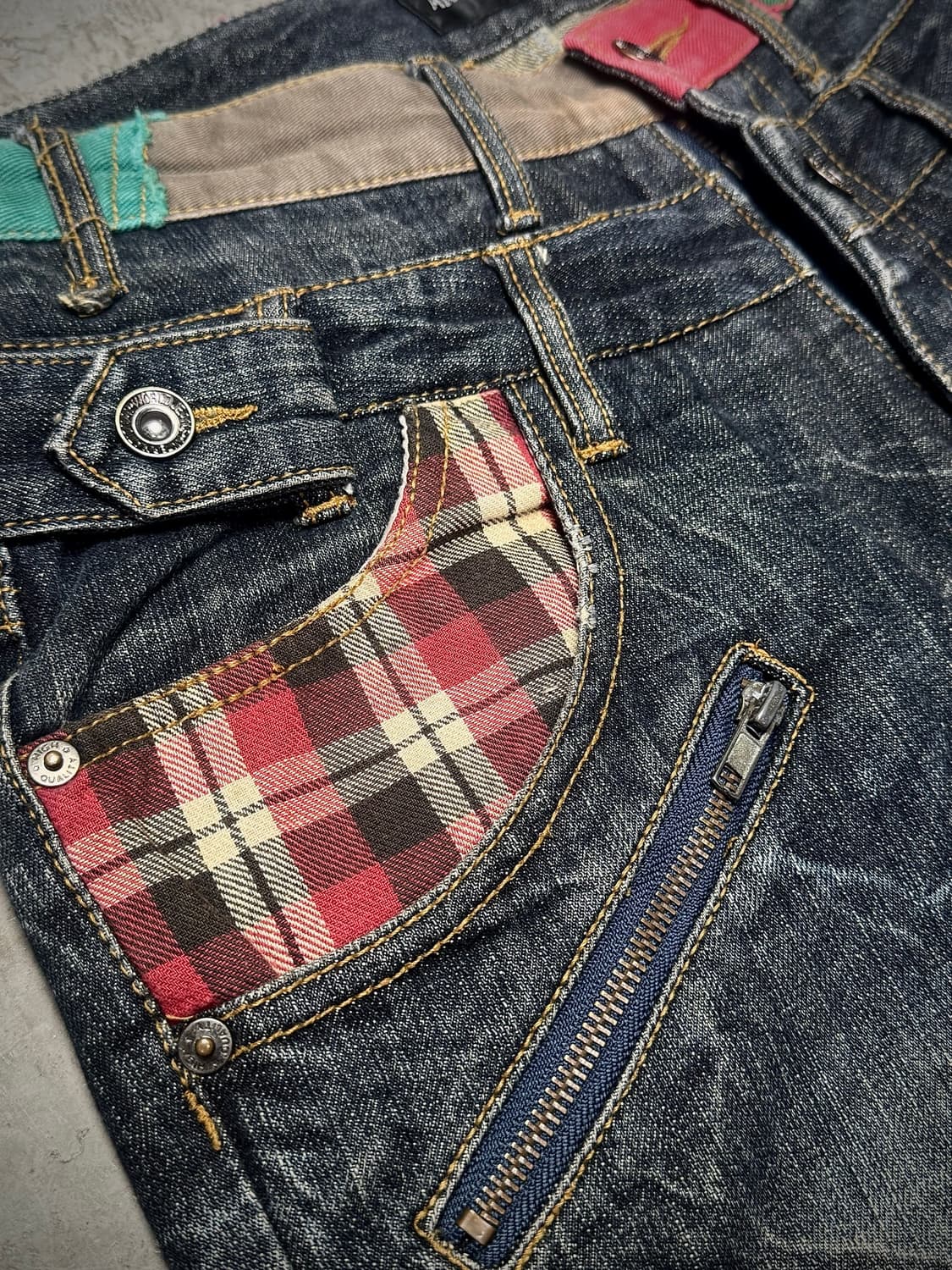 Double Belt Patchwork Denim Shorts   상품이미지3