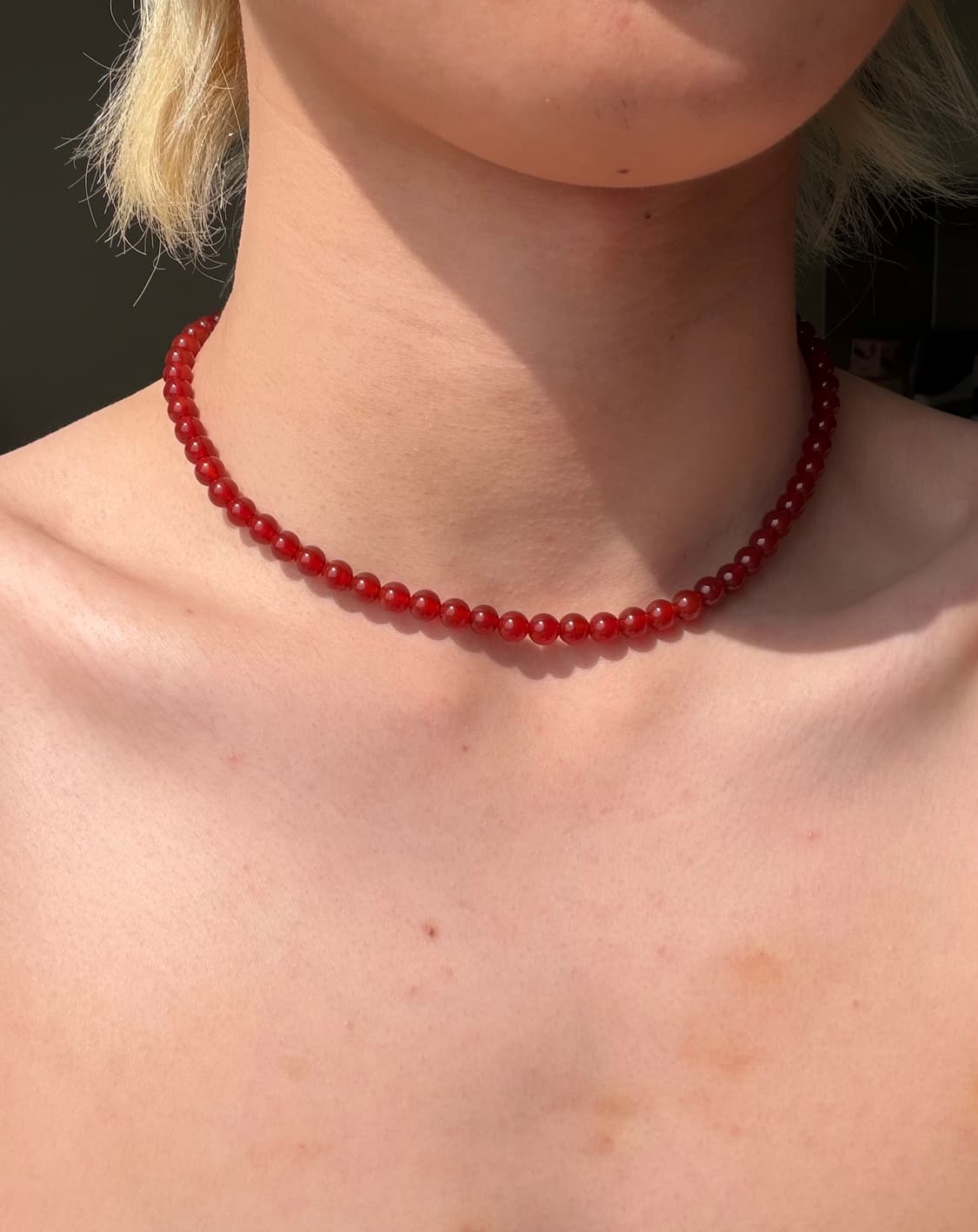 레드 비즈 목걸이 상품이미지1