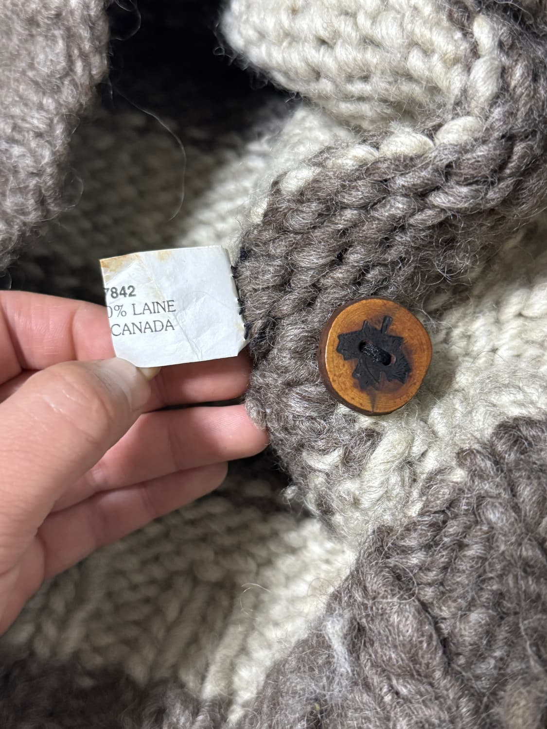 빈티지 캐나다 보더 코위찬 스웨터 헤비울 상품이미지5