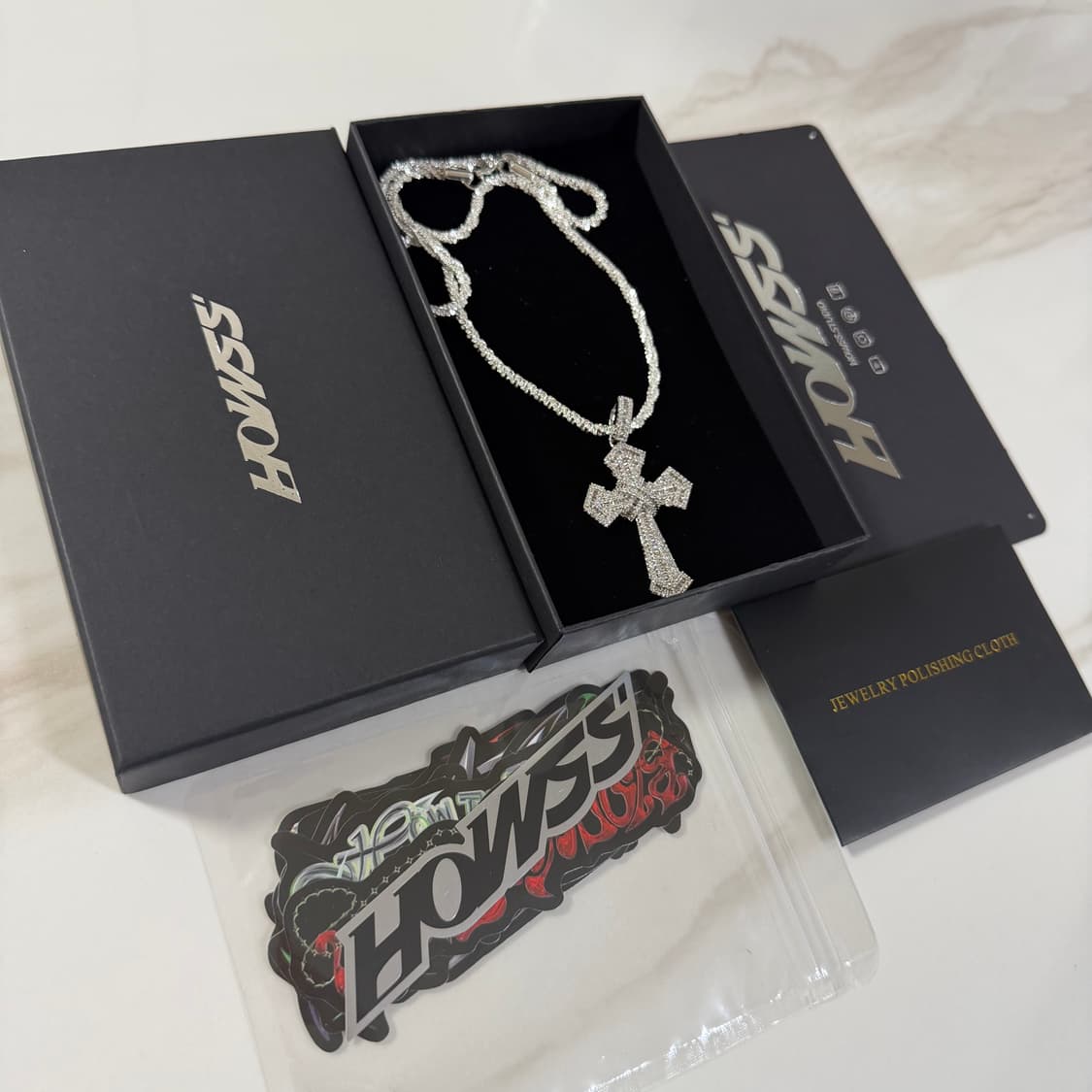 (OS) HOWSS 지르코니아 아이스 아웃 십자가 목걸이 상품이미지2