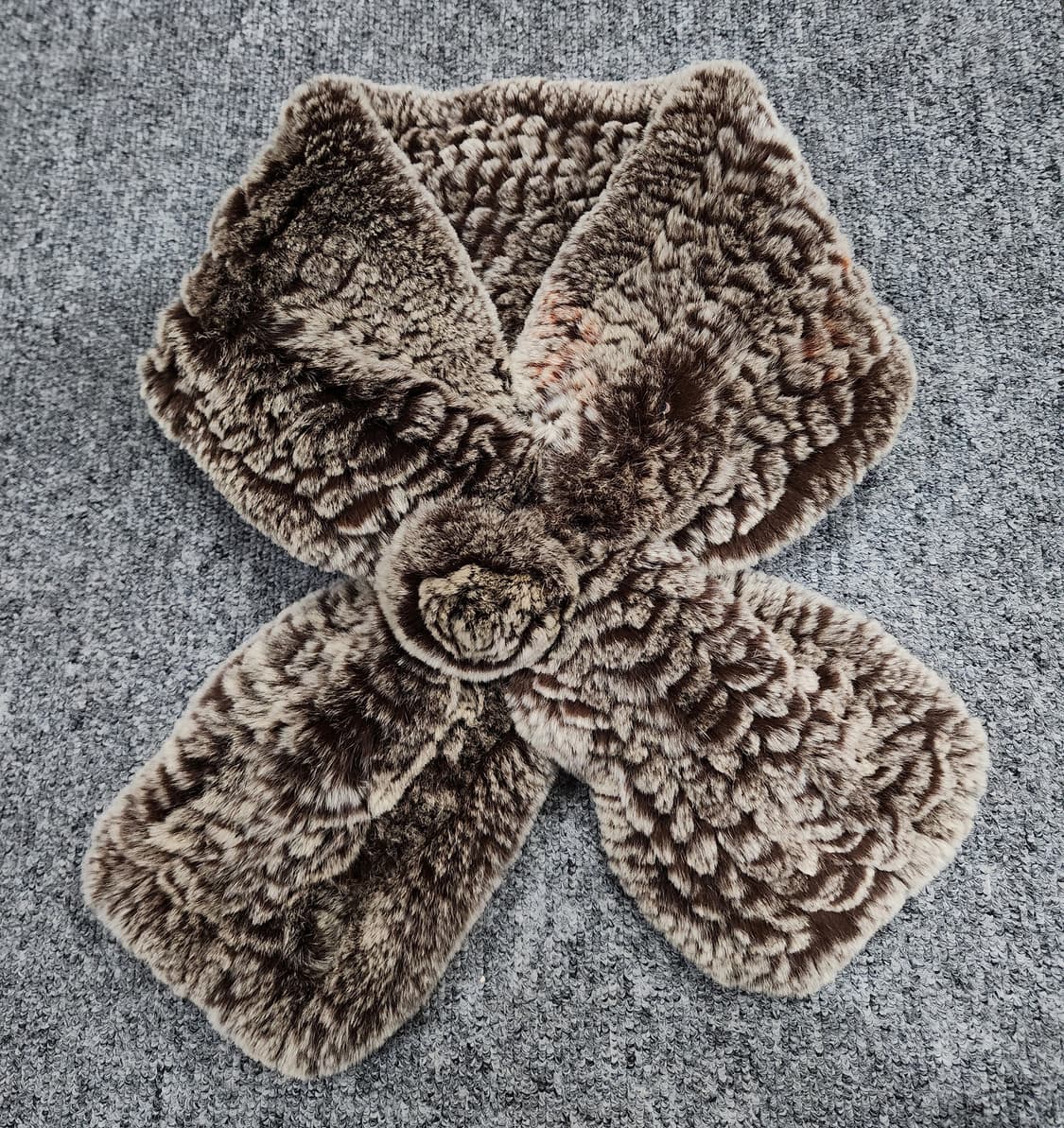 빈티지 로즈 토끼 렉스 퍼 머플러 목도리 상품이미지1