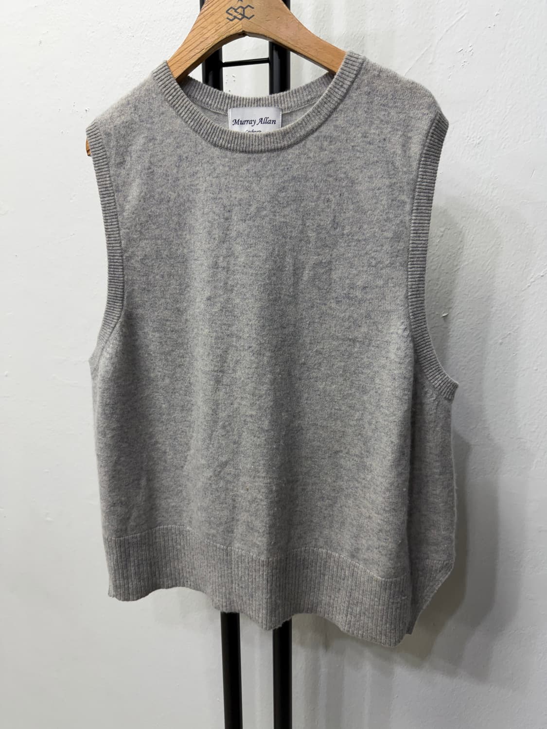 정품) 머레이알란 캐시미어100 니트 조끼 L 상품이미지3