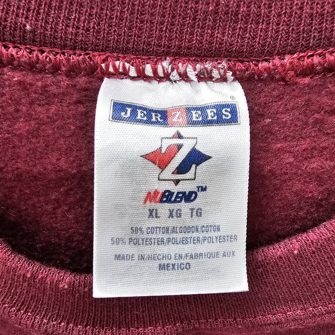 JERZEES 버건디 프린팅 맨투맨 기모 스웻셔츠 상품이미지8