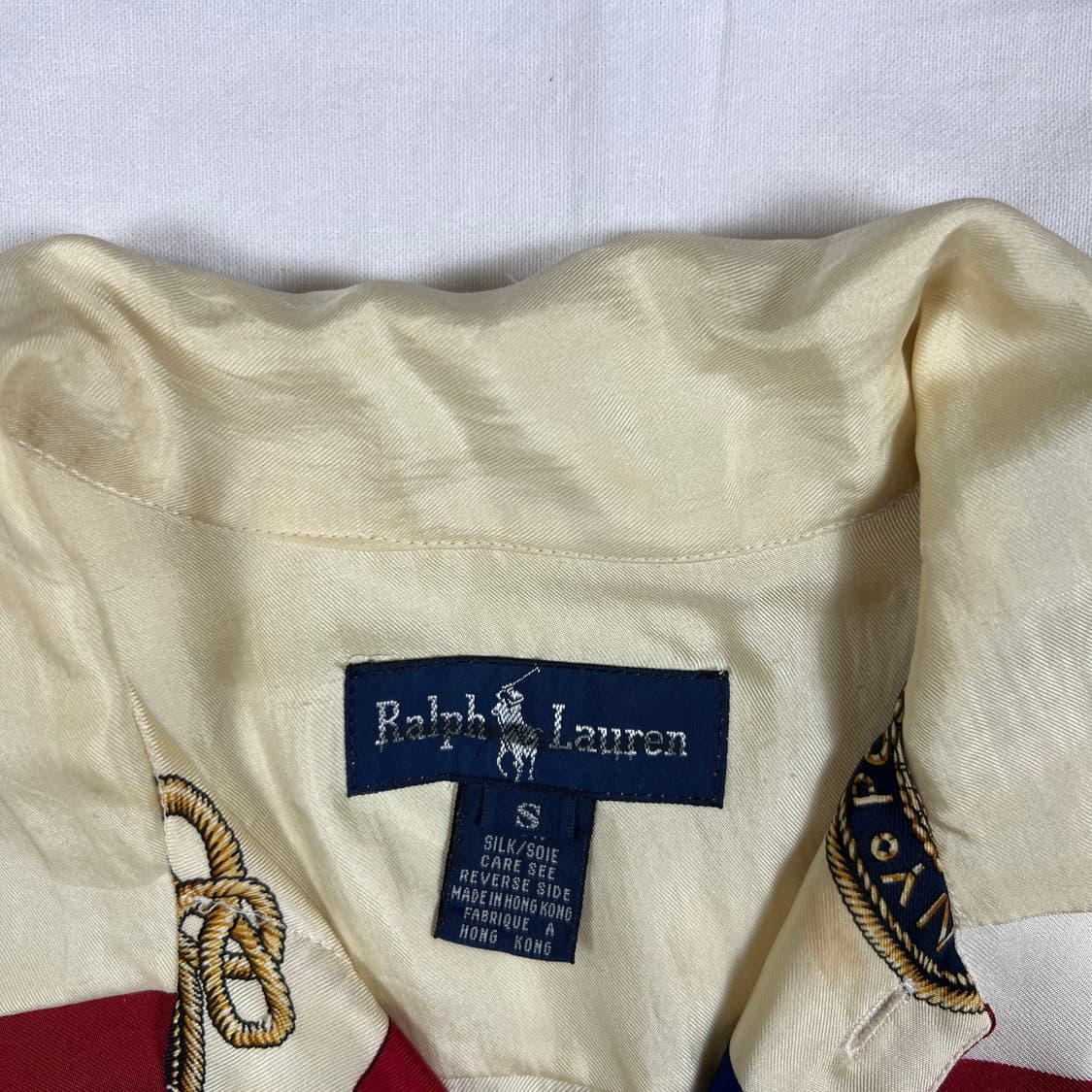 90‘s 폴로랄프로렌 og 빅 크레스트 실크 피케셔츠 상품이미지8