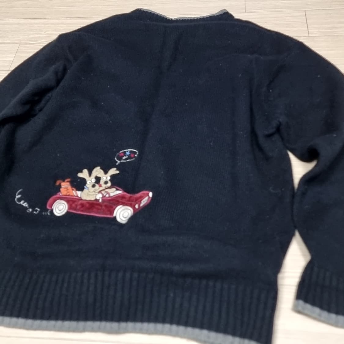 일본제 MU Sports 캐주얼 캐릭터 니트 블랙(105) 상품이미지7