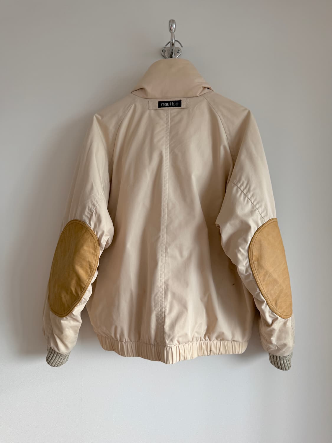 90's 노티카(nautica) 레더 엘보우 봄버 자켓 상품이미지4