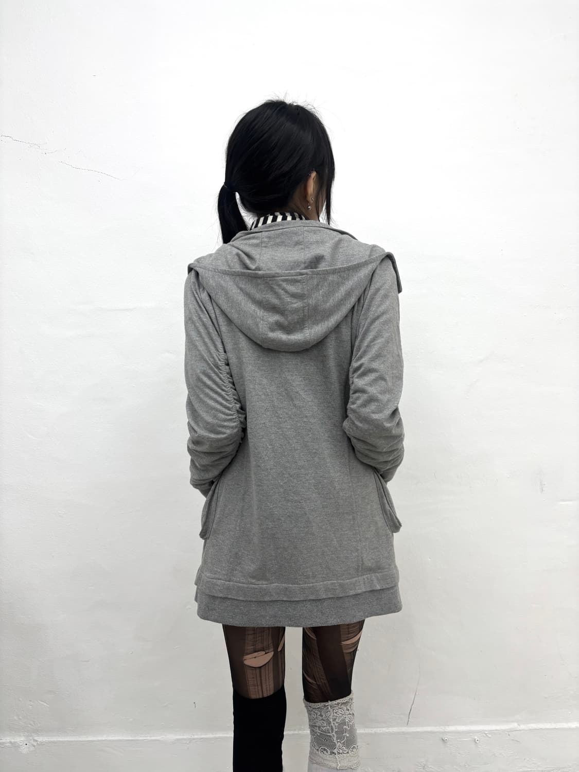 Shirring gray hood jacket    상품이미지4