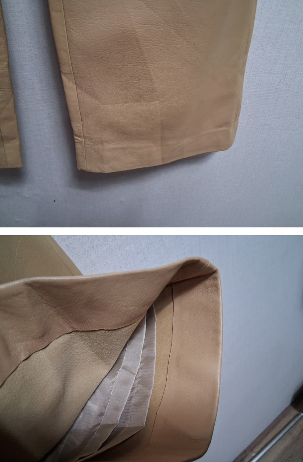 일본빈티지 DKNY 디케이엔와이 여성 양가죽팬츠 리얼 램스킨 안감유 26 상품이미지5