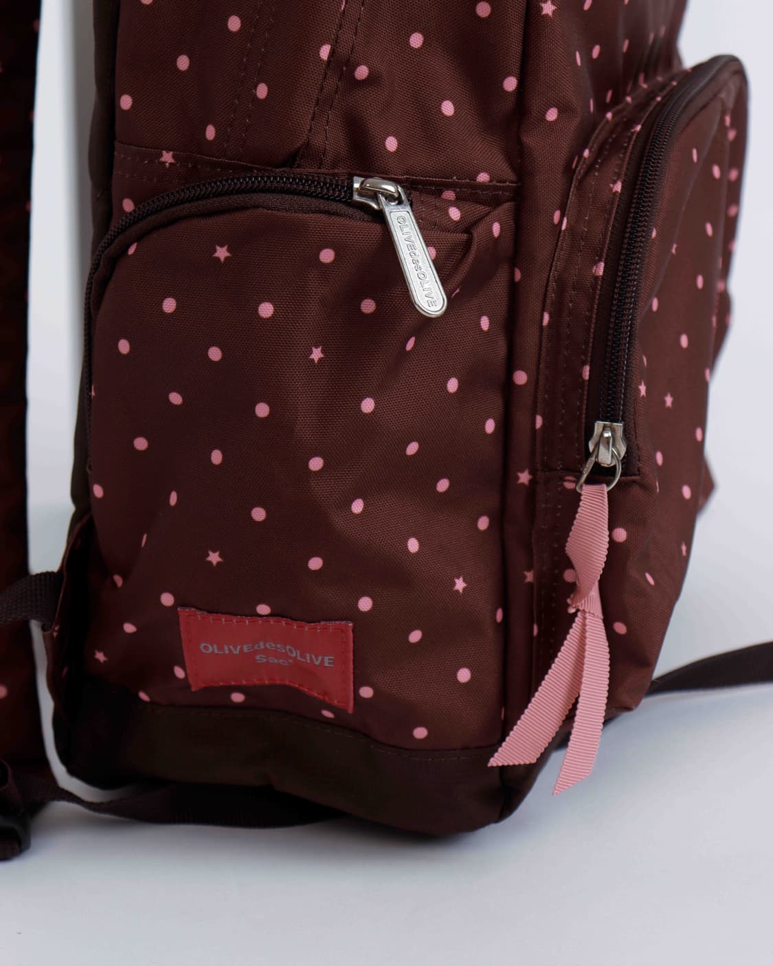 [OLIVE des OLIVE] 핑크 브라운 폴카도트 백팩 상품이미지5