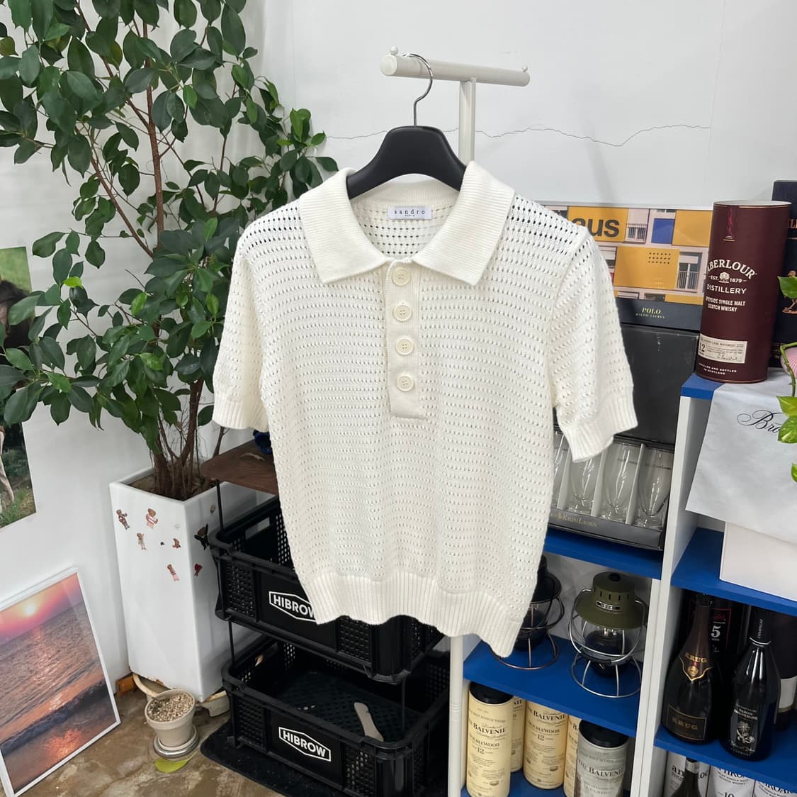 산드로 우먼 펀칭 반팔니트 S 상품이미지1