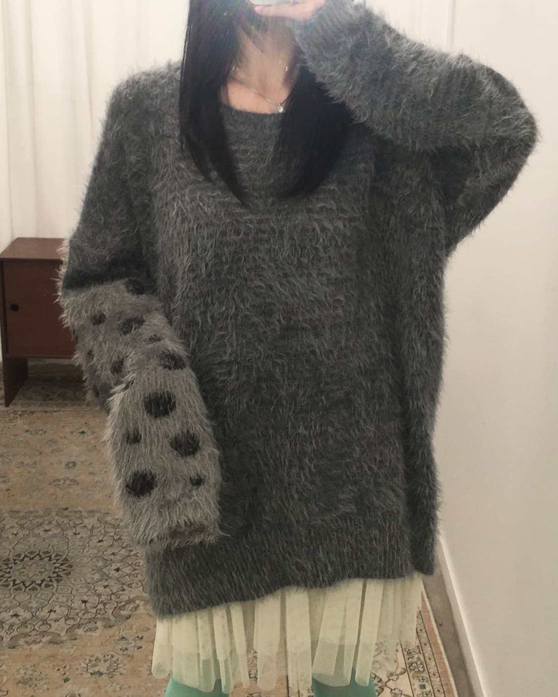 그레이 앙고라 니트 상품이미지5