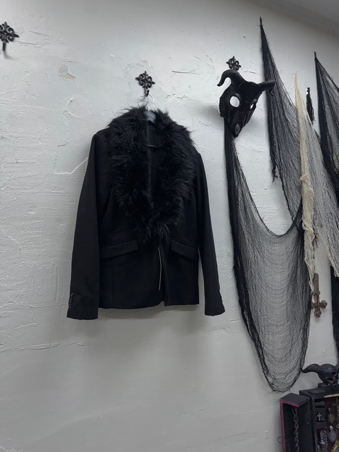 Seana vkei trimming fur tailored jacket 상품이미지1