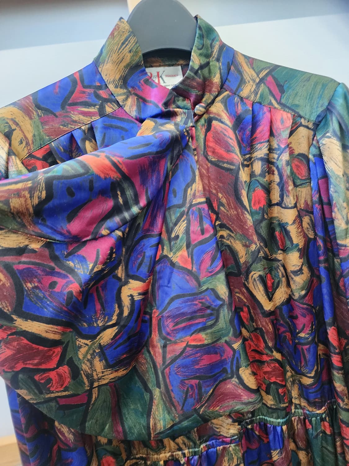 스카프 패턴 롱 원피스 상품이미지3